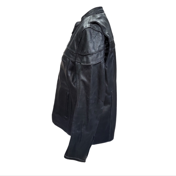 NWT Interstate Leather leather basic classic scooter motorcycle biker jacket coa - Picture 3 of 15